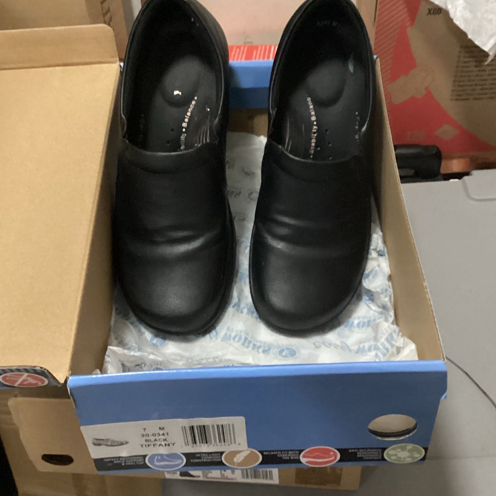 Easy works Black Slip-On Shoes